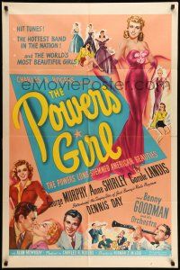 9p644 POWERS GIRL 1sh '42 sexy Carole Landis, Benny Goodman, George Murphy & Anne Shirley!