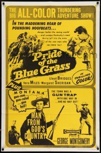 9p649 PRIDE OF THE BLUE GRASS/MAN FROM GOD'S COUNTRY 1sh '50s western action double-bill!