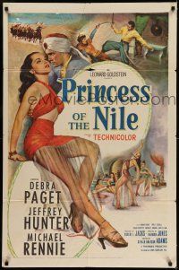 9p651 PRINCESS OF THE NILE 1sh '54 sexy full-length art of barely-dressed young Debra Paget!