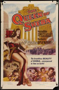 9p657 QUEEN OF SHEBA 1sh '53 La Regina di Saba, sexy Italian Leonora Ruffo