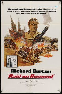 9p659 RAID ON ROMMEL 1sh '71 Richard Burton, Wolfgang Preiss as The Desert Fox, WWII!