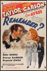 9p669 REMEMBER style C 1sh '39 Greer Garson gives Robert Taylor amnesia so they can start again!