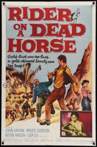 9p676 RIDER ON A DEAD HORSE 1sh '62 John Vivyan, Bruce Gordon, cool western art!