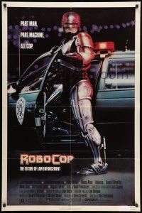 9p686 ROBOCOP 1sh '87 Peter Weller close-up in title role, Paul Verhoeven classic sci-fi!