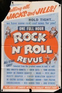 9p688 ROCK 'N' ROLL REVUE 1sh '56 Bill Haley's Comets, the hottest combos with the coolest music!