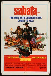 9p699 SABATA 1sh '70 Lee Van Cleef, the man with gunsight eyes comes to kill, Thurston art!
