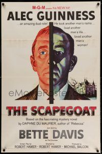9p714 SCAPEGOAT 1sh '59 art of Alec Guinness, who lived another man's life & loved his woman!