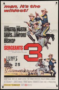 9p728 SERGEANTS 3 1sh '62 John Sturges, Frank Sinatra, Rat Pack parody of Gunga Din!