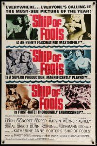 9p739 SHIP OF FOOLS style B 1sh '65 Stanley Kramer's movie based on Katharine Anne Porter's book!