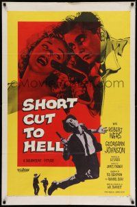 9p743 SHORT CUT TO HELL 1sh '57 directed by James Cagney, from Graham Greene's novel!