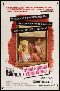 9p757 SINGLE ROOM FURNISHED 1sh '68 sexy Jayne Mansfield in her last and finest performance!