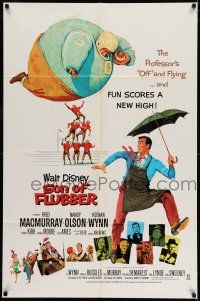 9p769 SON OF FLUBBER 1sh R70 Walt Disney, art of absent-minded professor Fred MacMurray!