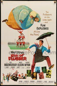 9p772 SON OF FLUBBER style B 1sh '63 Walt Disney, art of absent-minded professor Fred MacMurray!