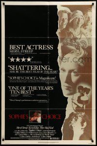 9p774 SOPHIE'S CHOICE 1sh '82 Alan J. Pakula directed, Meryl Streep, Kevin Kline, Peter MacNicol!