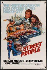 9p794 STREET PEOPLE 1sh '76 Maurizio Lucidi's Gli Esecutori, Roger Moore & Stacy Keach!