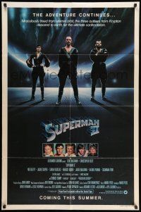 9p807 SUPERMAN II teaser 1sh '81 Christopher Reeve, Terence Stamp, great image of villains!