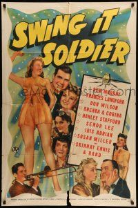 9p810 SWING IT SOLDIER 1sh '41 radio musical, cool portrait images of cast!