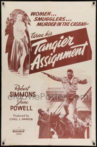 9p818 TANGIER ASSIGNMENT 1sh R60s Simmons and Powell, women, smugglers, murder in the Casbah!