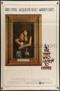 9p845 THIEF WHO CAME TO DINNER style B 1sh '73 Amsel art of Ryan O'Neal, Jacqueline Bisset!