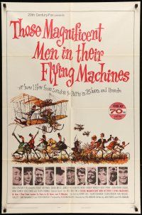 9p849 THOSE MAGNIFICENT MEN IN THEIR FLYING MACHINES 1sh '65 great wacky art of early airplane!