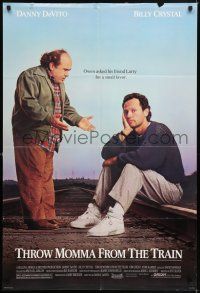9p854 THROW MOMMA FROM THE TRAIN 1sh '87 great image of Danny DeVito, Billy Crystal!