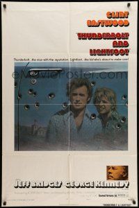 9p860 THUNDERBOLT & LIGHTFOOT style B 1sh '74 art of Clint Eastwood with HUGE gun by Arnaldo Putzu!