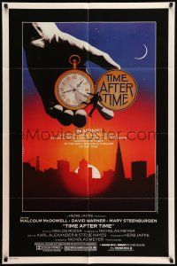 9p870 TIME AFTER TIME 1sh '79 directed by Nicholas Meyer, cool fantasy artwork by Noble!