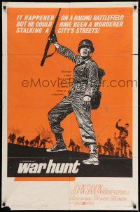 9p951 WAR HUNT 1sh '62 Robert Redford in his first starring role, war does strange things to men!