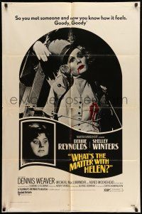 9p963 WHAT'S THE MATTER WITH HELEN 1sh '71 Debbie Reynolds, Shelley Winters, wild horror image!