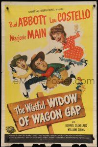 9p984 WISTFUL WIDOW OF WAGON GAP 1sh '47 Bud Abbott & Lou Costello chased by Majorie Main!