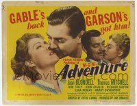 9r006 ADVENTURE TC '45 kiss close up images of Clark Gable with Greer Garson & Joan Blondell!
