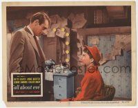 9r549 ALL ABOUT EVE LC #7 '50 Gary Merrill looks at visitor Anne Baxter with suspicion!
