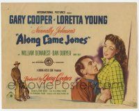 9r014 ALONG CAME JONES TC '45 Gary Cooper & Loretta Young, Norman Rockwell art!