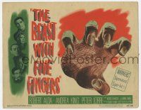 9r028 BEAST WITH FIVE FINGERS TC '47 Peter Lorre, your flesh will creep at the crawling hand!