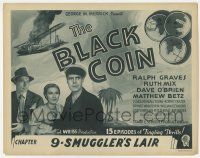 9r042 BLACK COIN chapter 9 TC '36 Ralph Graves adventure serial, Smuggler's Lair!