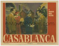 9r601 CASABLANCA LC '42 Humphrey Bogart, Bergman, Rains & Henreid in letters of transit scene, rare!