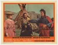 9r612 CHEYENNE AUTUMN LC #2 '64 Carroll Baker stares at Gilbert Roland & Dolores Del Rio!