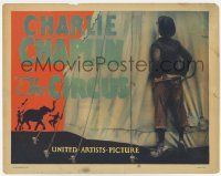 9r073 CIRCUS TC '28 great art of Tramp Charlie Chaplin by tent looking at elephant