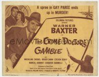 9r085 CRIME DOCTOR'S GAMBLE TC '47 a spree in gay Paree ends in murder, detective Warner Baxter!
