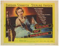 9r086 CRIME OF PASSION TC '57 sexy Barbara Stanwyck reaches for gun to shoot Sterling Hayden!