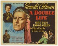 9r106 DOUBLE LIFE TC '47 film noir, Ronald Colman, Signe Hasso & pretty Shelley Winters!