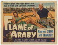 9r129 FLAME OF ARABY TC '51 Jeff Chandler, Maureen O'Hara, a tale of fiery love & high adventure!