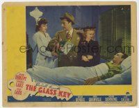 9r690 GLASS KEY LC '42 Brian Donlevy & Veronica Lake visit wounded Alan Ladd in hospital!