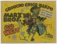 9r146 GO WEST TC '40 best different art of cowboys Groucho, Chico & Harpo Marx by Al Hirschfeld!