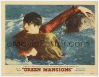 9r702 GREEN MANSIONS LC #6 '59 Anthony Perkins in river fleeing from his vengeful pursuers!