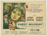 9r156 GREEN MANSIONS TC '59 cool art of Audrey Hepburn & Anthony Perkins by Joseph Smith!