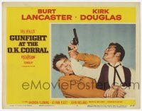 9r706 GUNFIGHT AT THE O.K. CORRAL LC #7 '57 c/u of Burt Lancaster & Kirk Douglas fighting for gun!