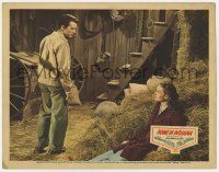 9r733 HOME IN INDIANA LC '44 Lon McCallister watches sexy Jeanne Crain sitting in the hay!