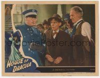 9r741 HOUSE OF DRACULA LC '45 creepy police officer Lionel Atwill glares at men in crowd by him!