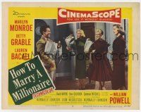 9r744 HOW TO MARRY A MILLIONAIRE LC #3 '53 Mitchell, Marilyn Monroe, Betty Grable & Lauren Bacall!